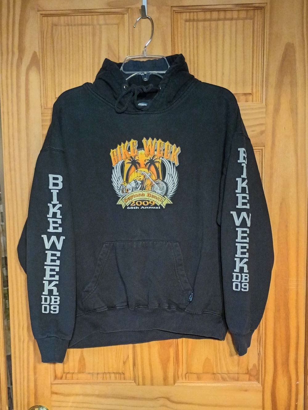 Bike Week 2009 Black Pullover Hoodie with Event Graphics